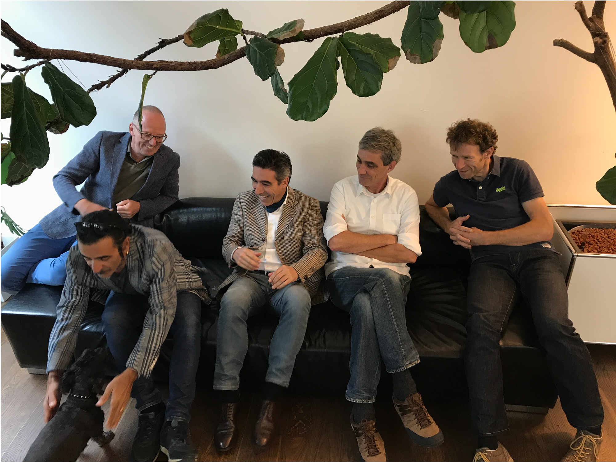 Coworking Westpark: Marc Ziegler, Rutschi Sindico, Patrick Meier, ich, Alex Buschor. Photo: Andrea Vock