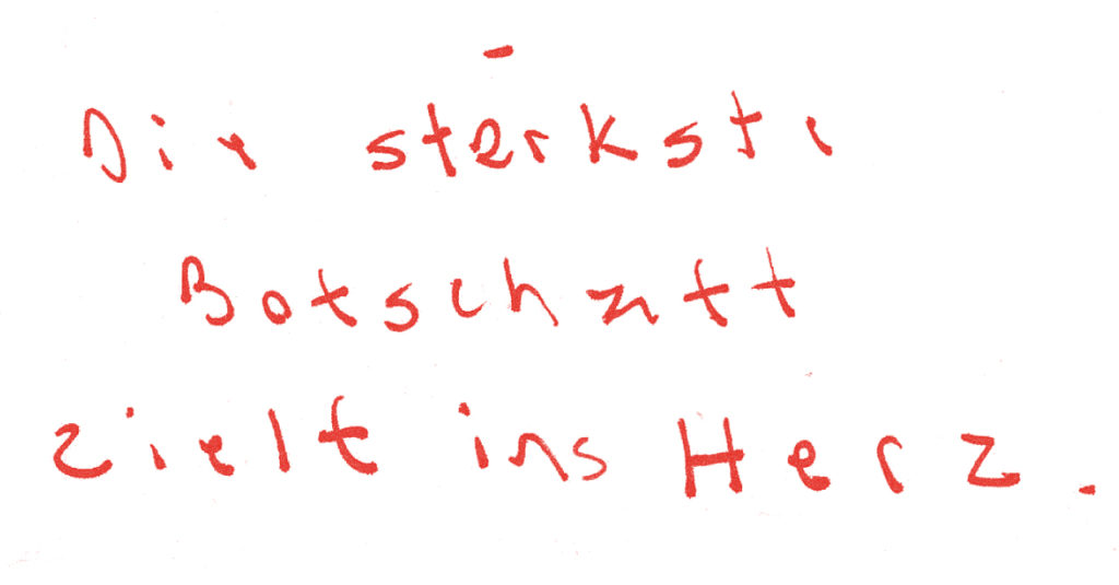 Die stärkste Botschaft zielt ins Herz