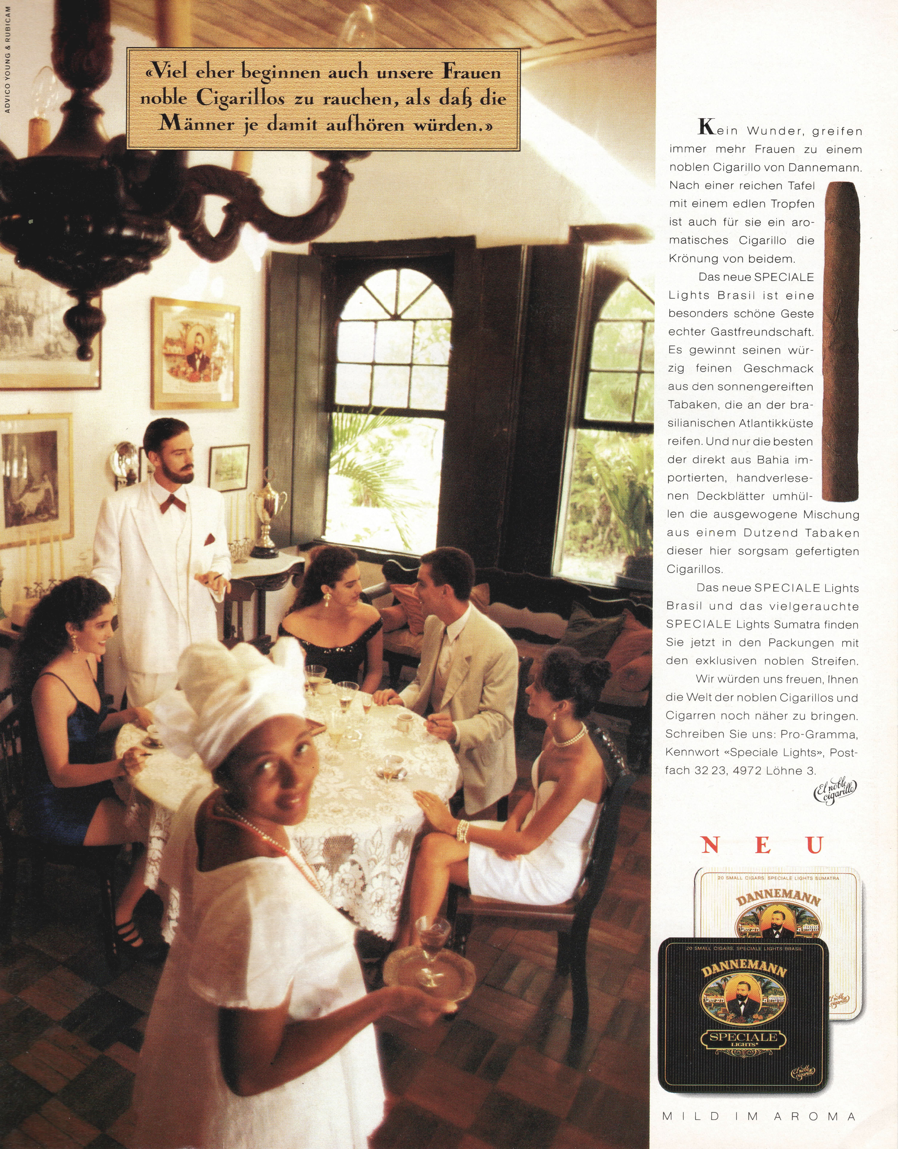 Dannemann Cigarillo Werbeanzeige 1992